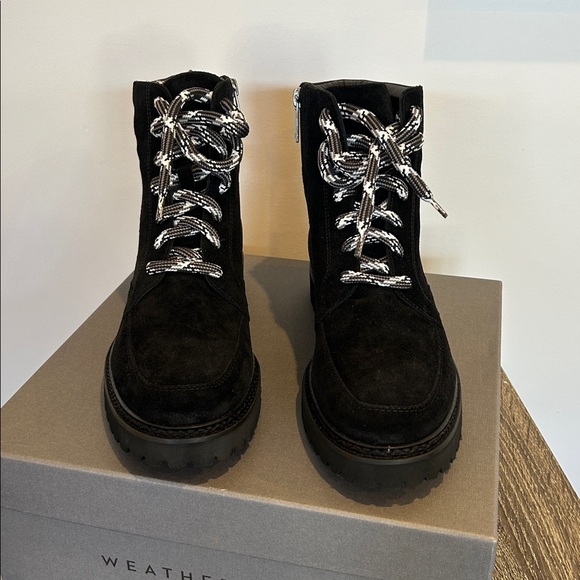 NEW Aquatalia Mayra Weatherproof Suede Leather Lace-Up & Zip Boot - Picture 4 of 16